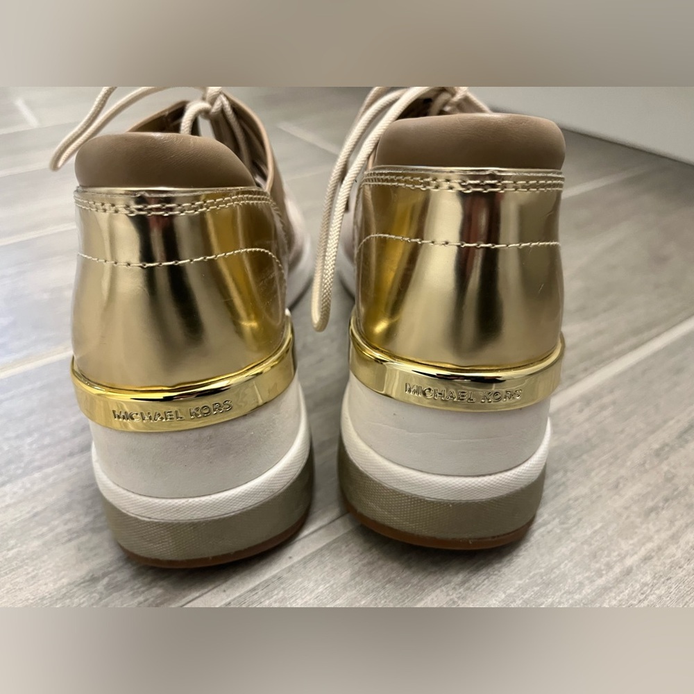 MICHAEL KORS Beckett Ballerina Wedge Sneakers, gold beige - Picture 3 of 9